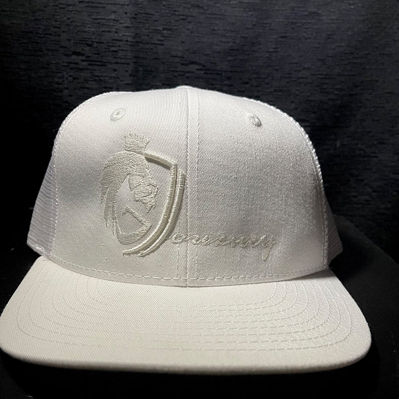 White/ White Logo | Gabriel's Journey Trucker Hat